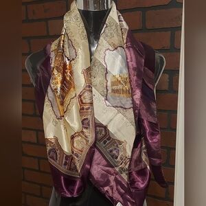 Old Money Scarf Italian Landmark Print Euro Chic